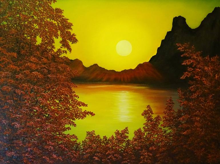 nature oil paintings sunset