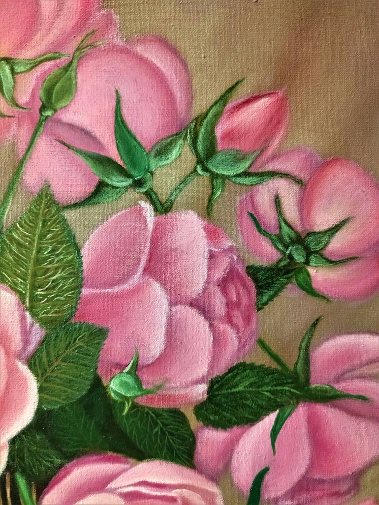 Original Art Deco Botanic Painting by Marina Volina