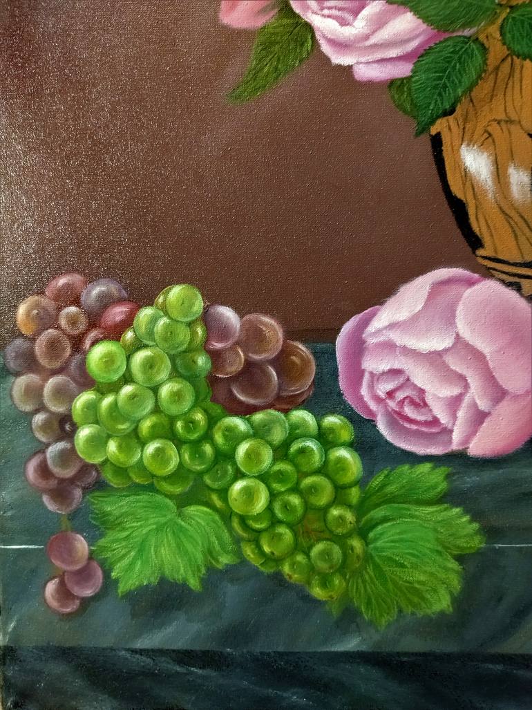 Original Art Deco Botanic Painting by Marina Volina