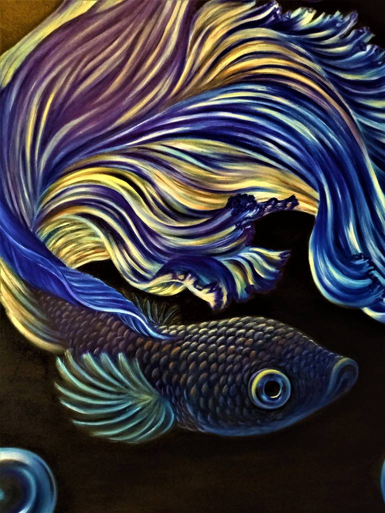 Original Fine Art Fish Painting by Marina Volina