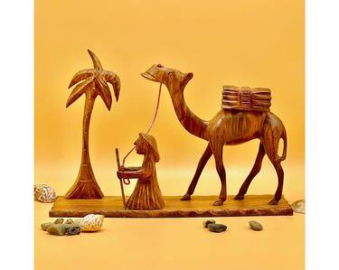 Handcrafted Desert Scene Sculpture thumb