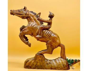 Jointless Sheesham Wood Sculpture Horse thumb