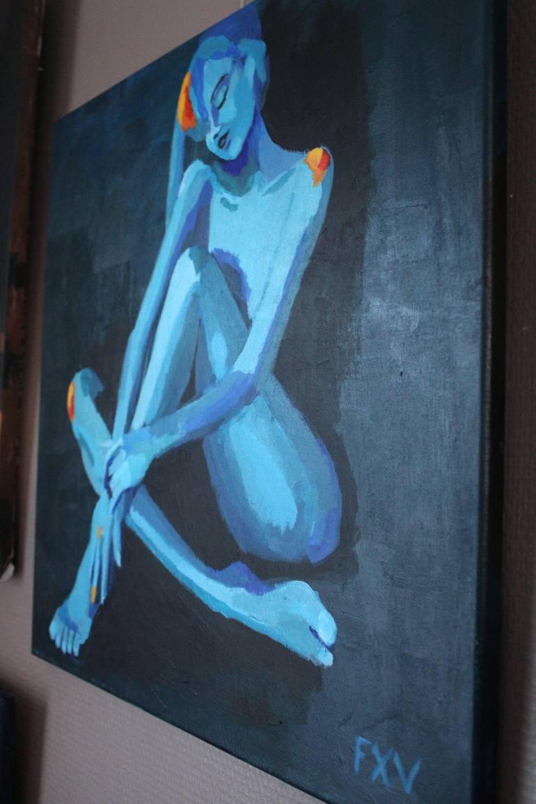 Original Figurative Erotic Painting by FX VAUDELEAU