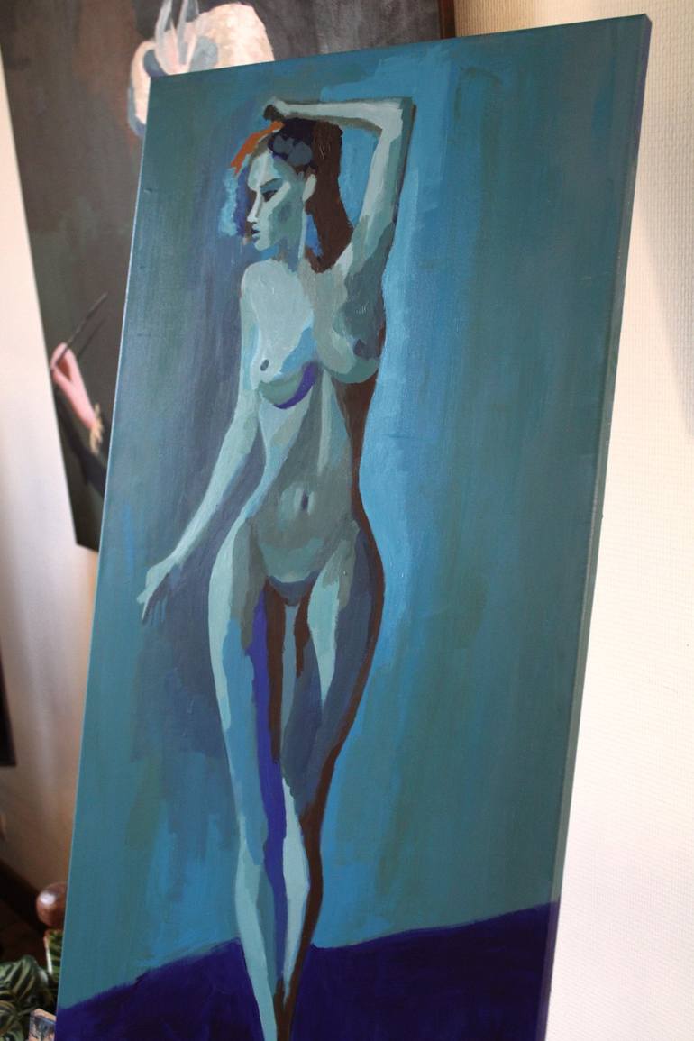 Original Figurative Erotic Painting by FX VAUDELEAU