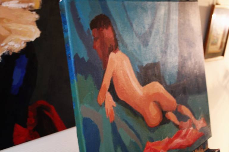 Original Figurative Erotic Painting by FX VAUDELEAU