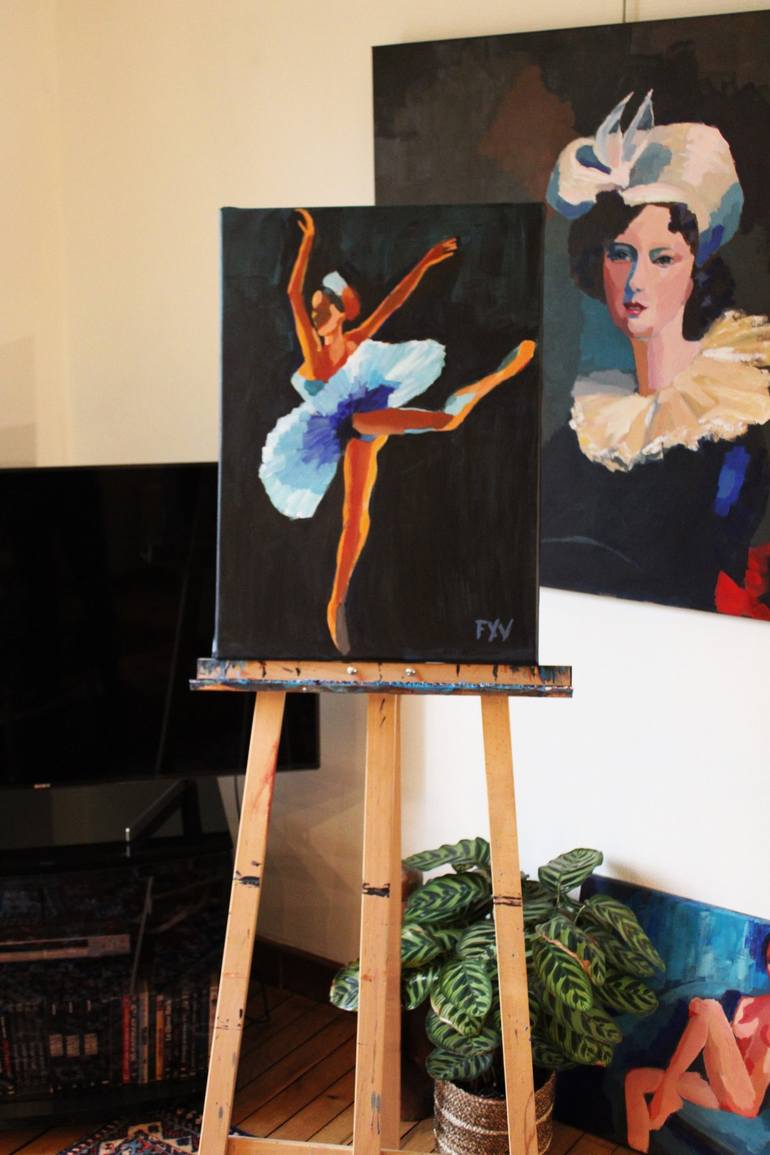 Original Figurative Women Painting by FX VAUDELEAU