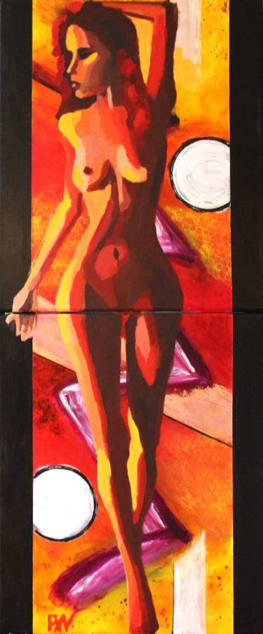 Original Abstract Erotic Paintings by FX VAUDELEAU