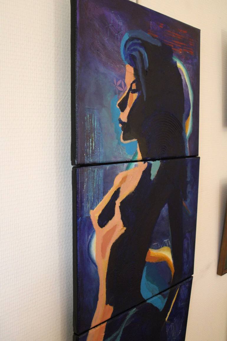 Original Abstract Erotic Painting by FX VAUDELEAU