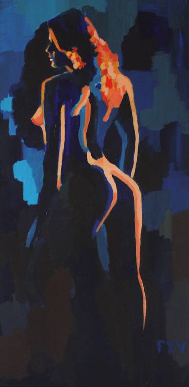 Original Figurative Erotic Paintings by FX VAUDELEAU