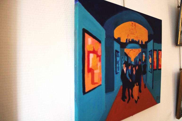 Original Abstract Cities Painting by Fx Vaudeleau