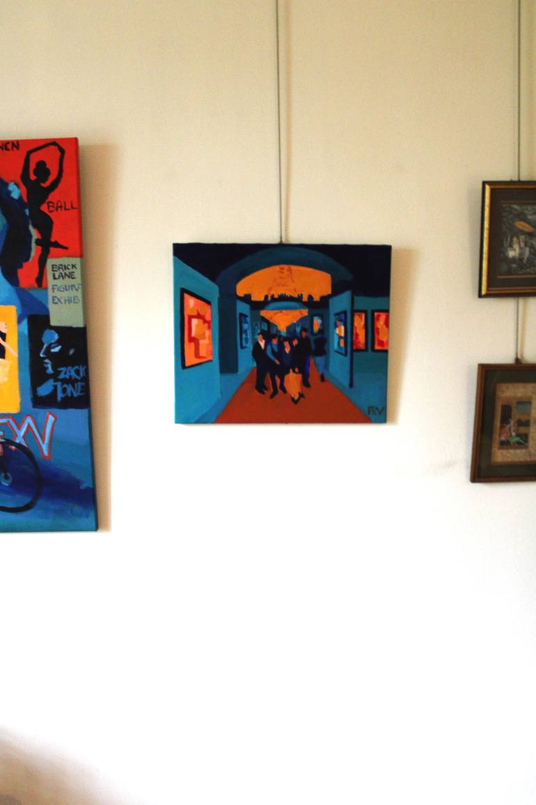 Original Abstract Cities Painting by Fx Vaudeleau