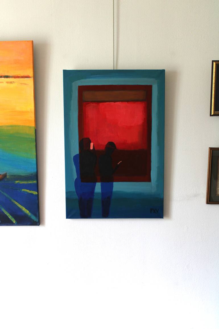 Original Abstract People Painting by Fx Vaudeleau