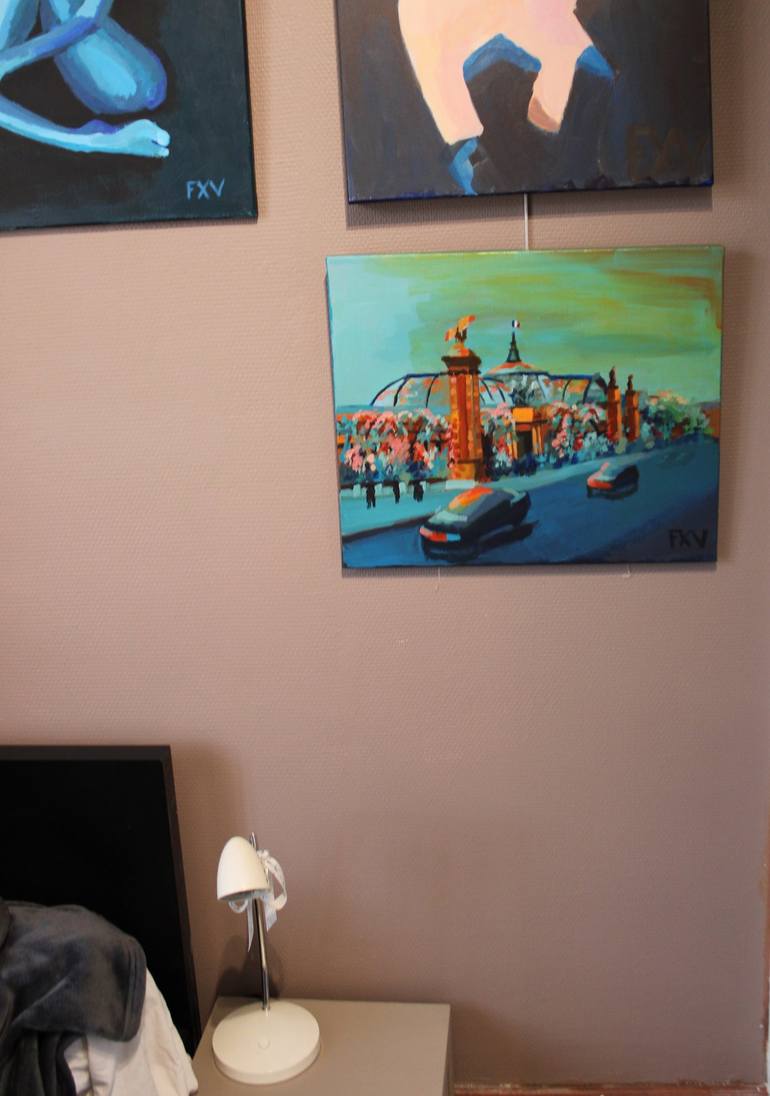 Original Impressionism Cities Painting by FX VAUDELEAU