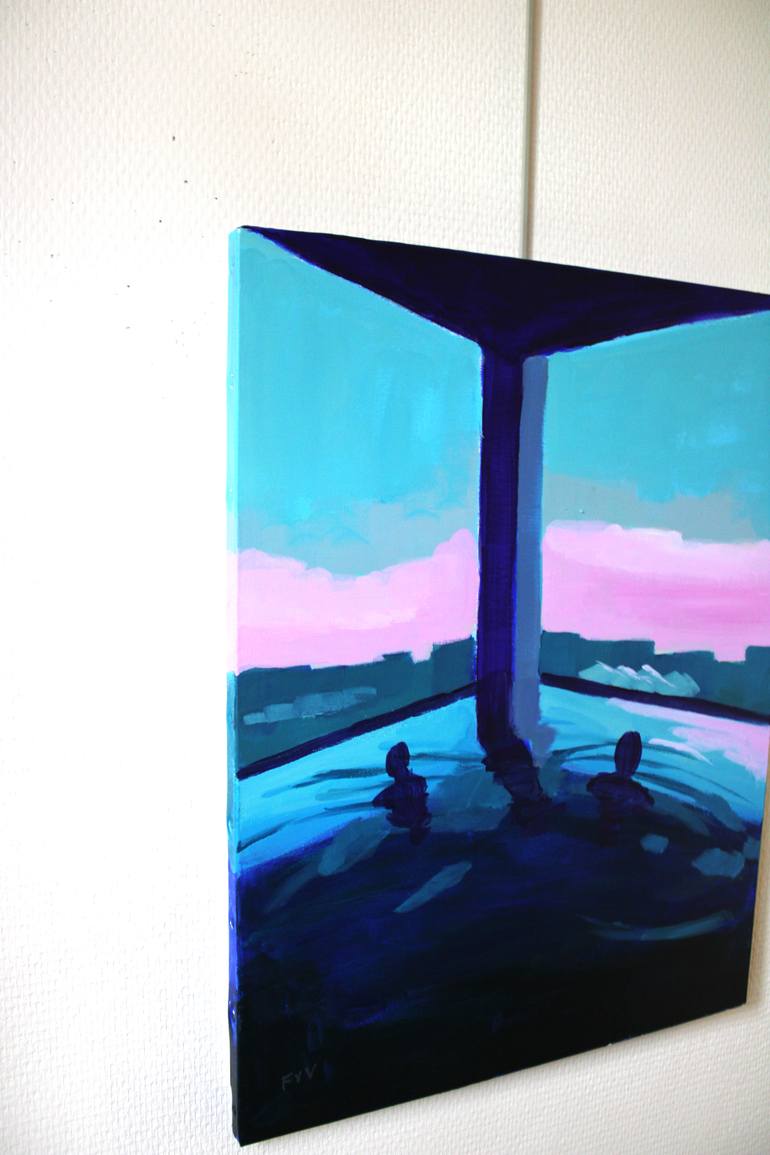 Original Pop Art Cities Painting by Fx Vaudeleau