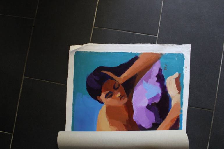 Original Figurative Erotic Painting by Fx Vaudeleau