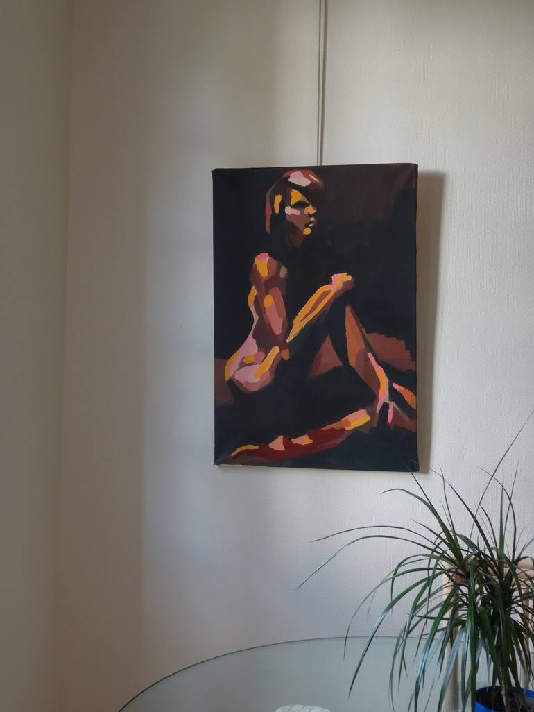 Original Figurative Erotic Painting by FX VAUDELEAU