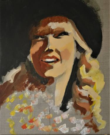 Portrait of Taylor Swift with a hat. thumb