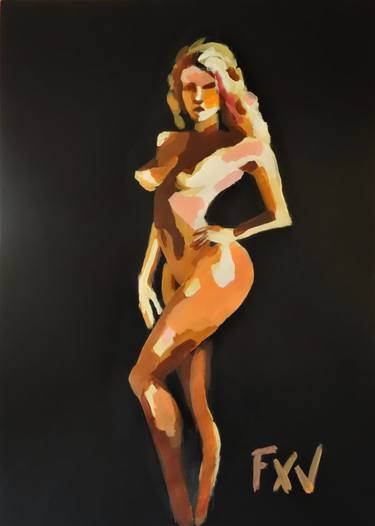 Original Minimalism Erotic Paintings by FX VAUDELEAU