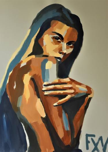 Original Figurative Erotic Paintings by FX VAUDELEAU