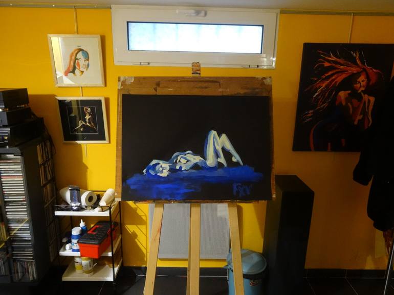 Original Erotic Painting by FX VAUDELEAU