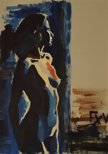 Original Figurative Erotic Paintings by FX VAUDELEAU