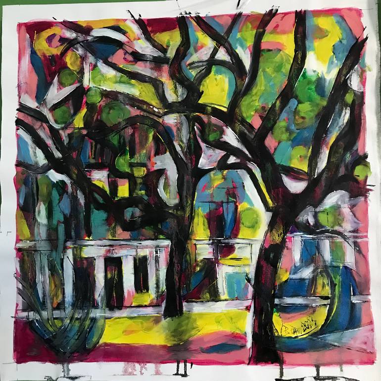 Original Expressionism Cities Painting by Barbara Piatti