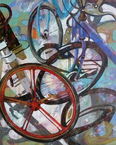 Print of Expressionism Bicycle Paintings by Barbara Piatti