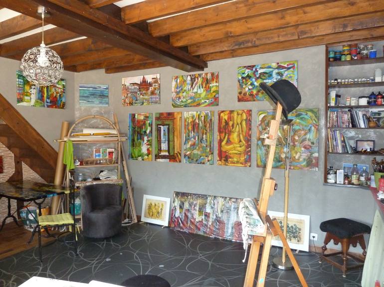 Original Abstract Expressionism Cities Painting by Barbara Piatti