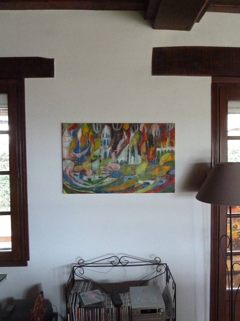 Original Abstract Expressionism Cities Painting by Barbara Piatti