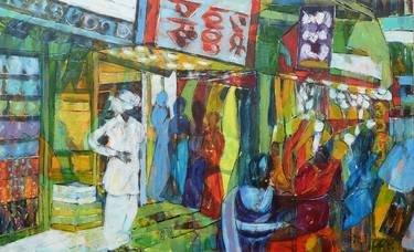 Original Abstract Expressionism Cities Paintings by Barbara Piatti