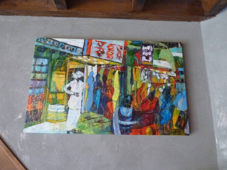 Original Abstract Expressionism Cities Painting by Barbara Piatti