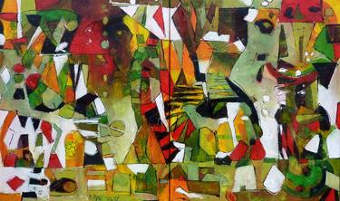 Original Abstract Cities Paintings by Barbara Piatti