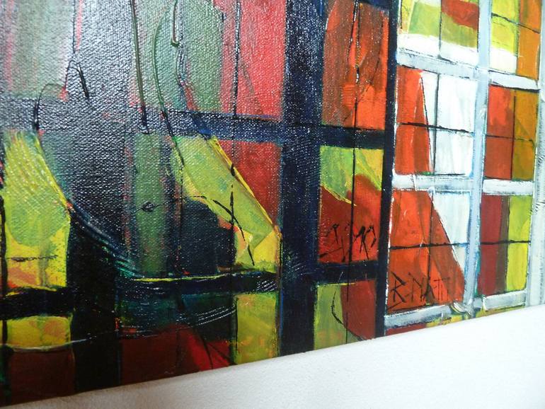 Original Abstract Expressionism Cities Painting by Barbara Piatti