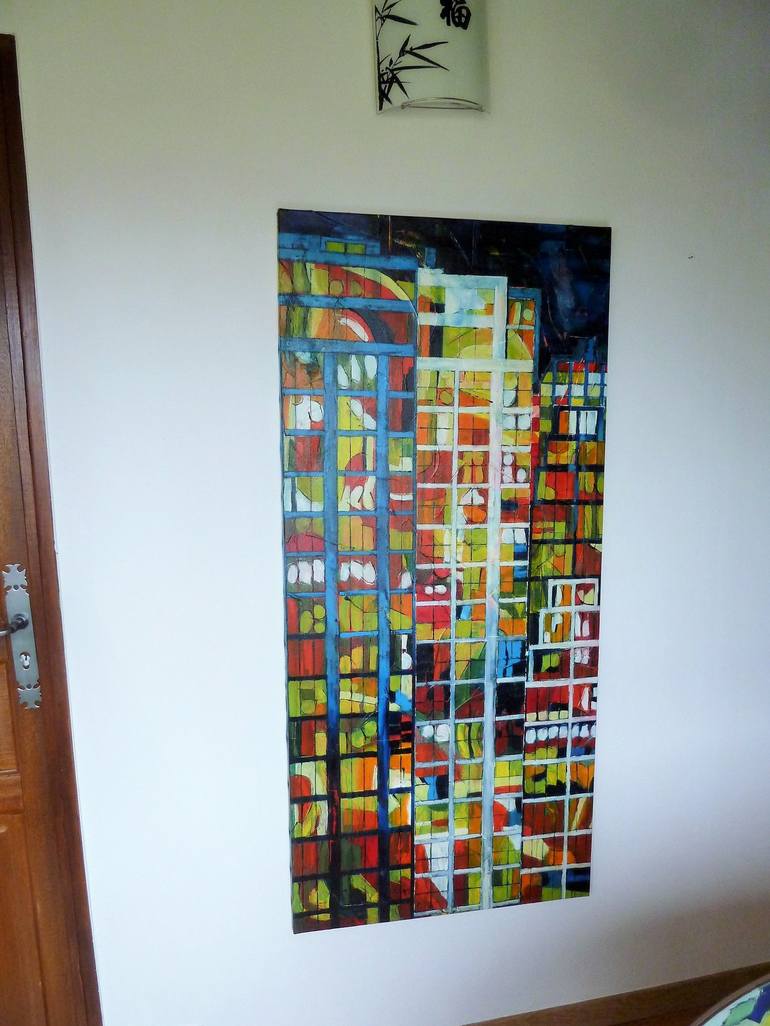 Original Abstract Expressionism Cities Painting by Barbara Piatti