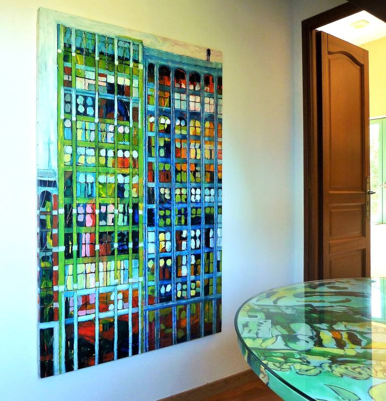 Original Abstract Expressionism Cities Painting by Barbara Piatti