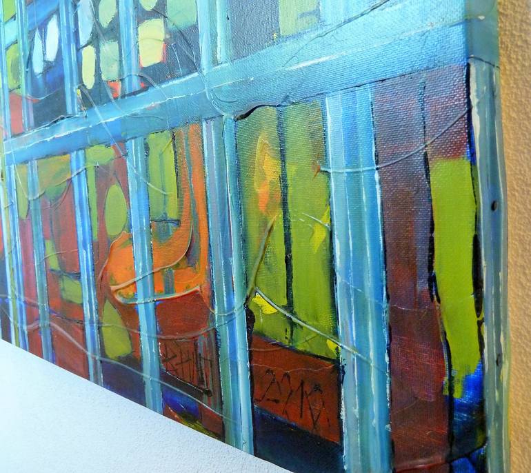 Original Abstract Expressionism Cities Painting by Barbara Piatti