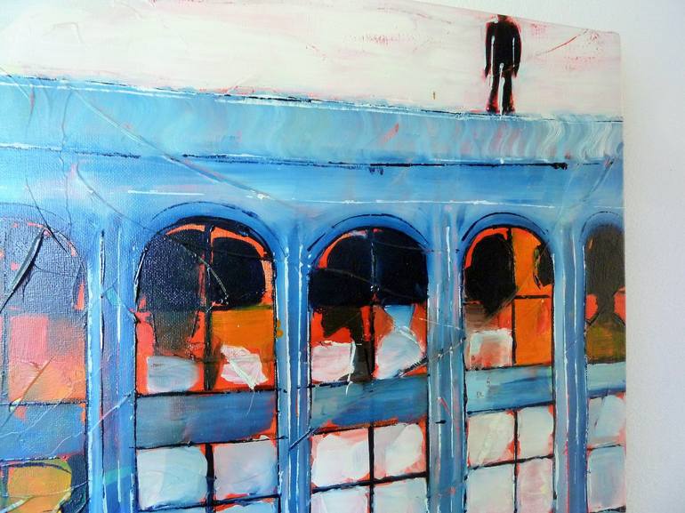 Original Abstract Expressionism Cities Painting by Barbara Piatti