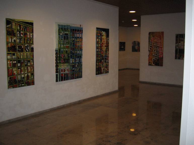 Original Abstract Expressionism Cities Painting by Barbara Piatti