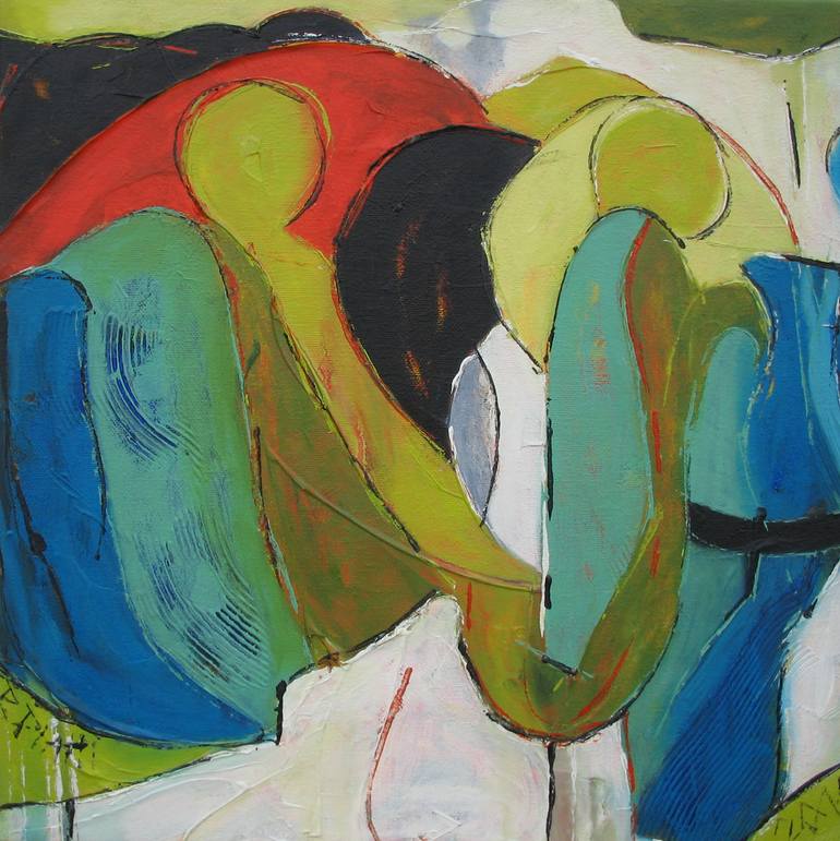 Original Abstract Expressionism Cities Painting by Barbara Piatti