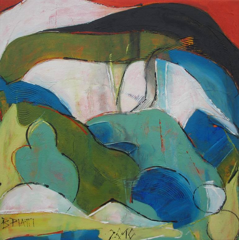 Original Abstract Expressionism Cities Painting by Barbara Piatti