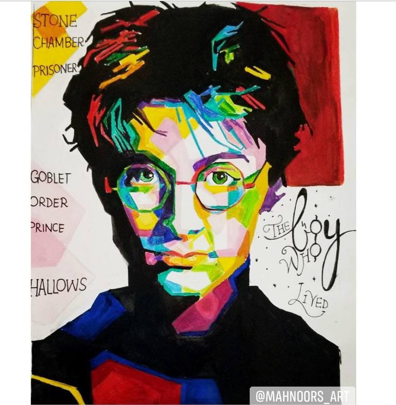 harry potter oil pastel drawing