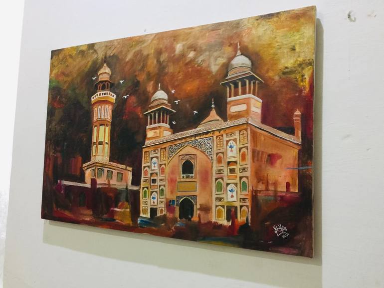 Original Abstract Expressionism Architecture Painting by Mahnoor Fatima