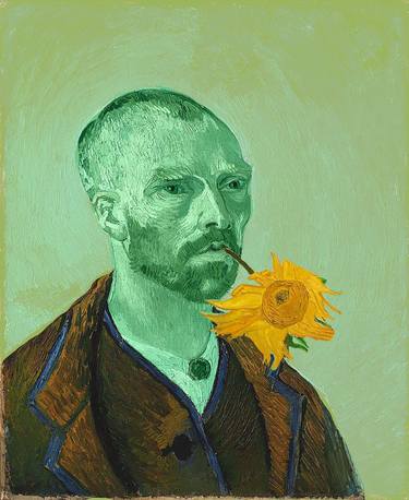 Digital Art Avatar Van Gogh with sunflower Print on paper thumb