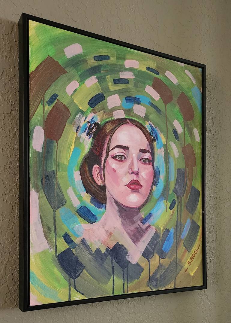 Original Abstract Portrait Painting by Susi Rog