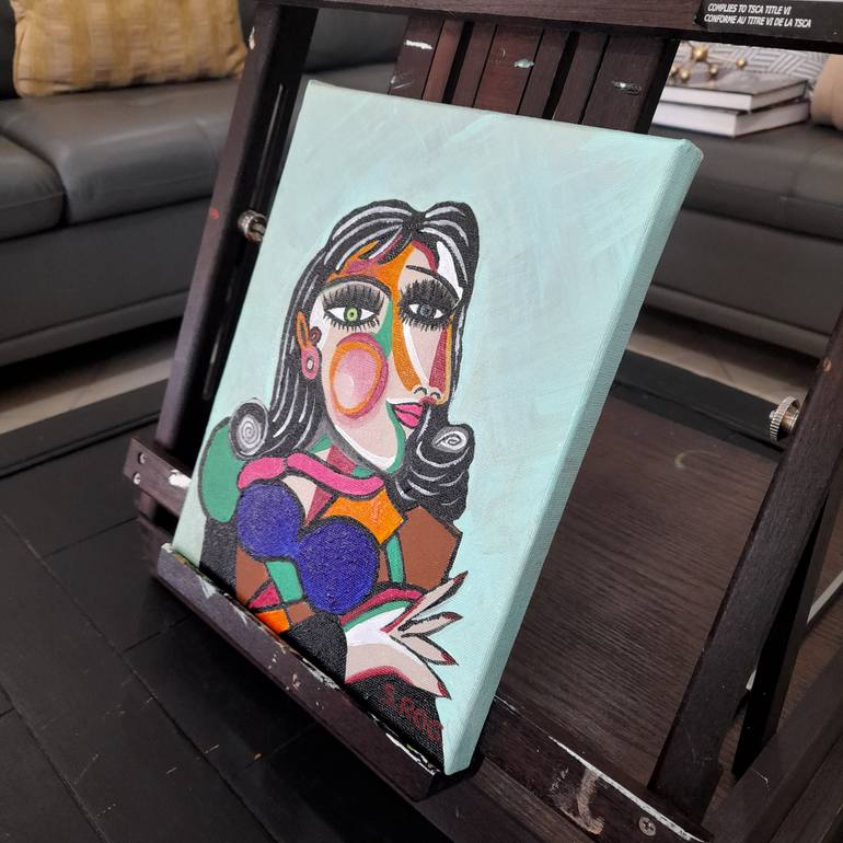 Original Cubism People Painting by Susi Rog