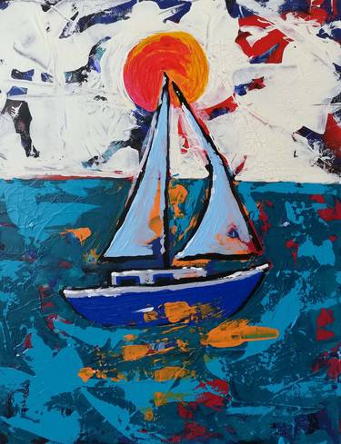 Original Sailboat Painting by Sabrina Gassner