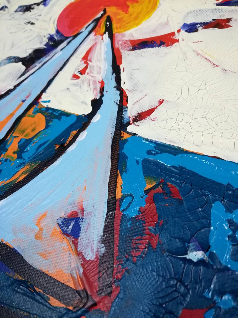 Original Abstract Boat Painting by Sabrina Gassner