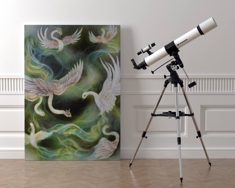 Original Abstract Fantasy Painting by Evelina Klanikova