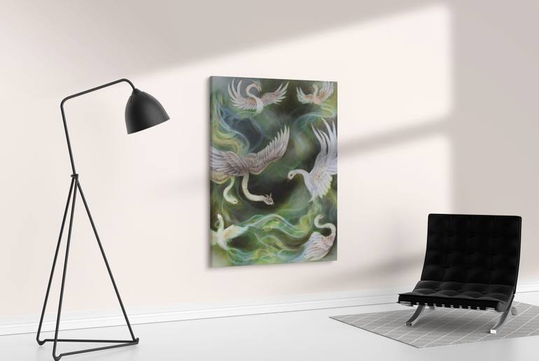 Original Abstract Fantasy Painting by Evelina Klanikova