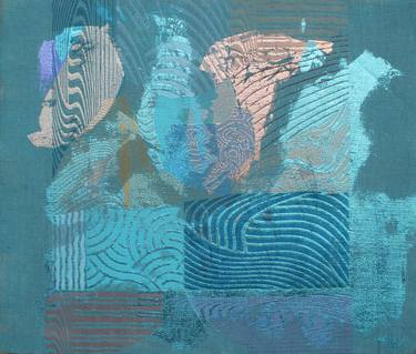 Original Abstract Water Printmaking by Ivonne Portillo